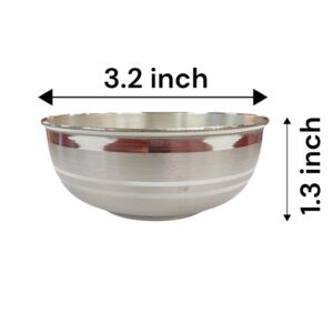 Pure Silver Bowl | 3.2 inch pure silver katori