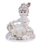 Pure Silver Coated Idol of Baby Krishna | Laddu Gopal Statue