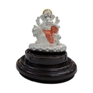 Pure silver Ganesha idol | Pure Silver Car Dashboard Statue | Silver Idol for Gift