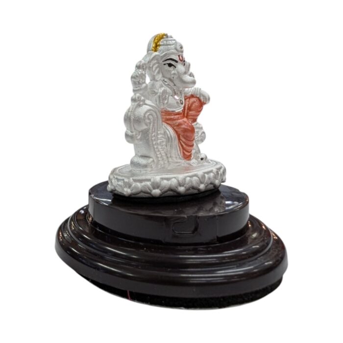 Pure silver Ganesha idol | Pure Silver Car Dashboard Statue | Silver Idol for Gift