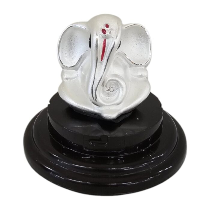 Pure silver Ganesha idol in dome-AP | Unique Ganesh Car Dashboard Statue
