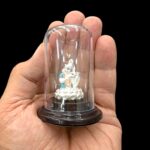 Pure silver Baby Krishna idol with cow - in dome - Image 2