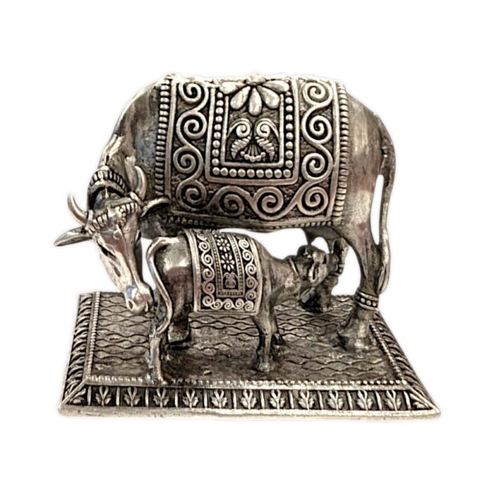 Pure Silver Kamdhenu Cow and Calf