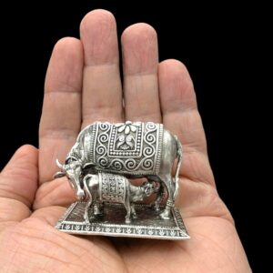 Pure Silver Kamdhenu Cow and Calf