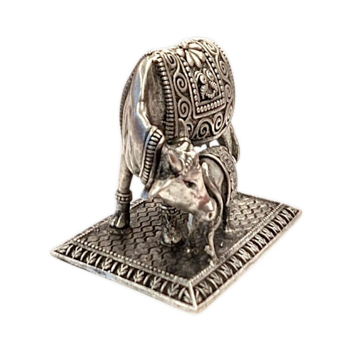 Pure Silver Kamdhenu Cow and Calf