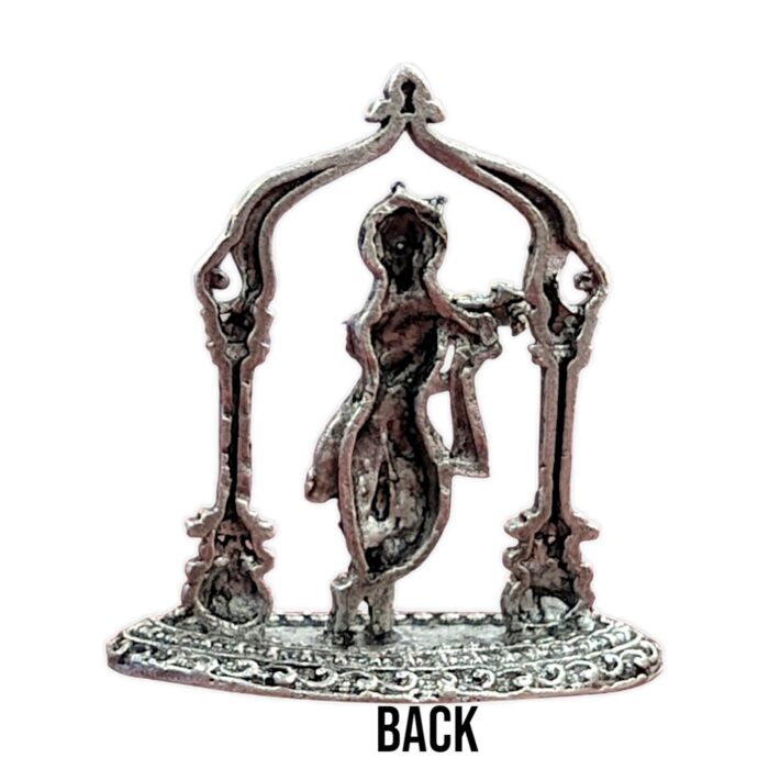 Back side view of Pure Silver Krishna Idol