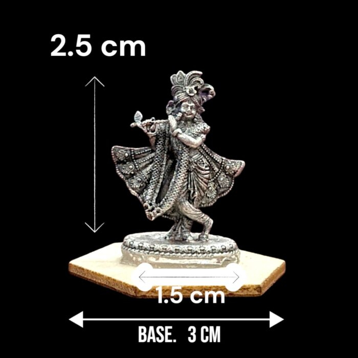 Oxidized Pure silver Krishna idol - Small - Image 4