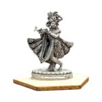 Oxidized Pure silver Krishna idol - Small