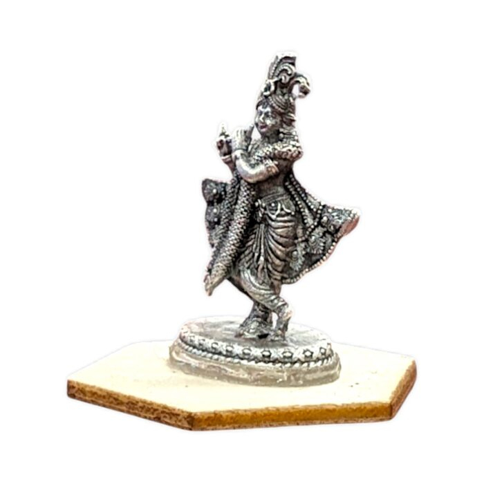 Oxidized Pure silver Krishna idol - Small - Image 3
