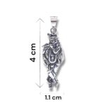 Dimensions of Pure Silver Krishna Pendant | 925 Sterling Silver