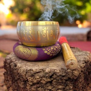 Brass Singing Bowl - Grey- 4.5 Inch | Tibetan singing bowl sets for beginners