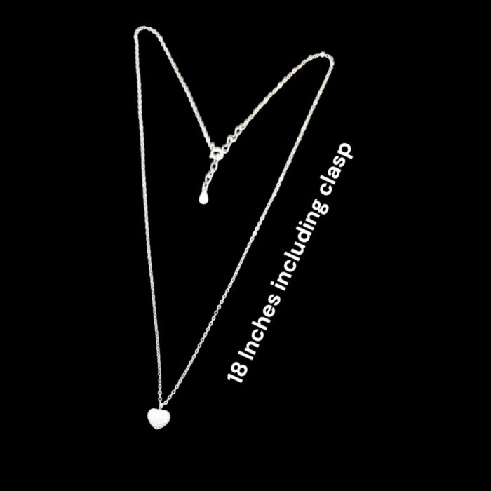 Pure Silver Small heart Pendant with Chain | 925 Sterling Silver Necklace