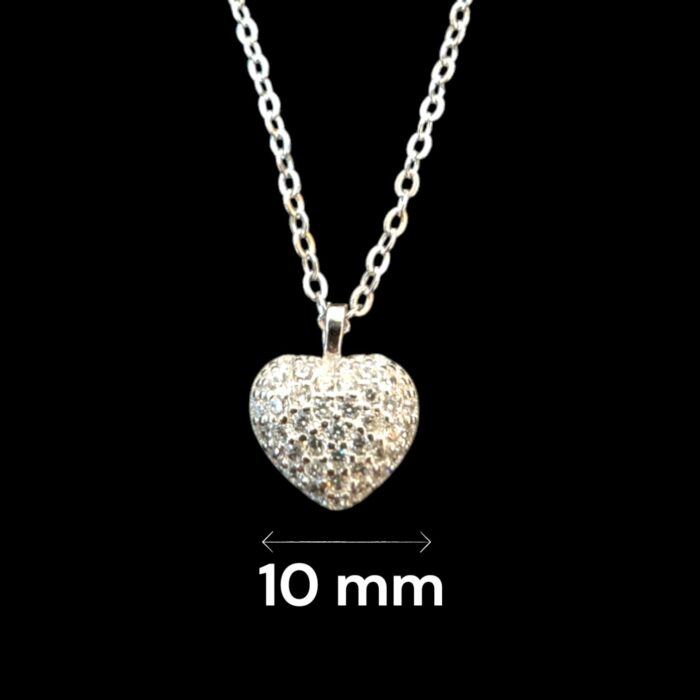 Pure Silver Small heart Pendant with Chain | 925 Sterling Silver Necklace