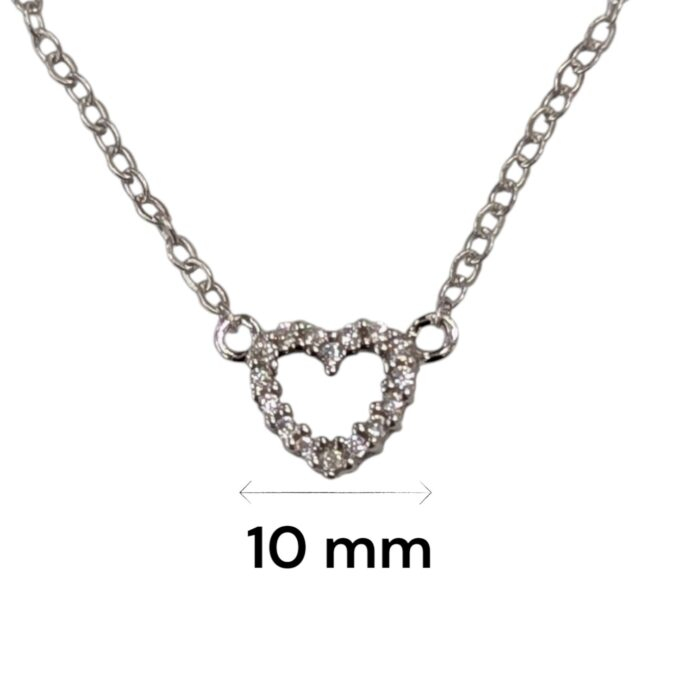 Pure Silver Open heart Pendant with Chain | 925 Sterling Silver Necklace