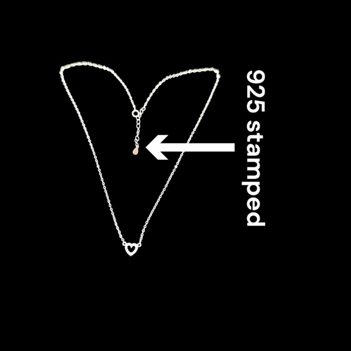 18 inch Pure Silver Open heart Pendant with Chain