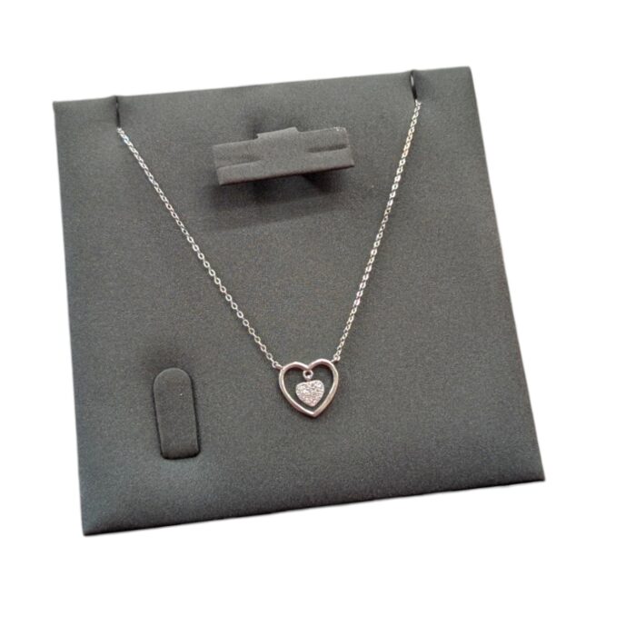 925 Sterling Silver Necklace | Heart in heart Pendant with Chain | Gift for her
