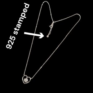 925 Sterling Silver Necklace | Heart in heart Pendant with Chain | Gift for her