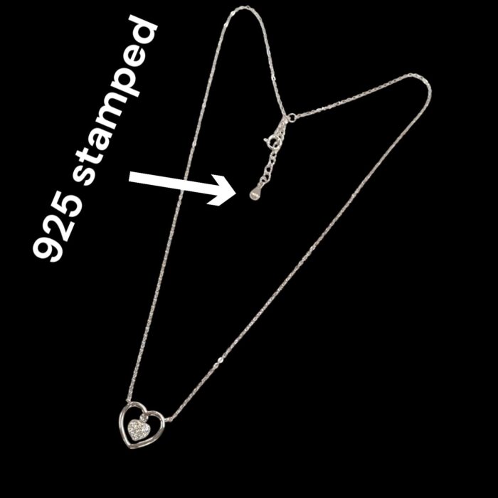 925 Sterling Silver Necklace | Heart in heart Pendant with Chain | Gift for her