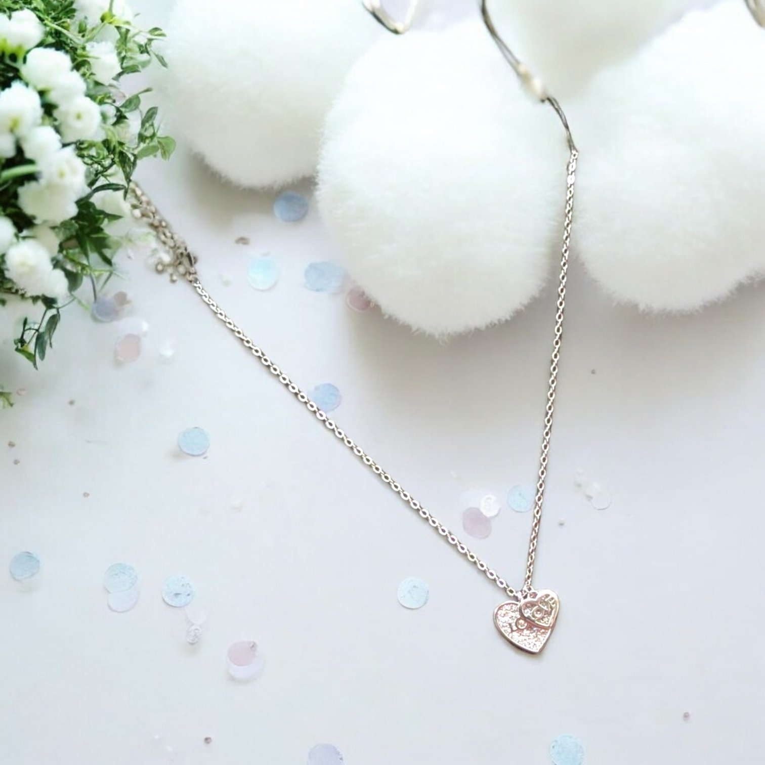 Pure Silver 2 Small heart Pendants with Chain | 925 Sterling Silver Necklace Pure Silver 2 Small heart Pendants with Chain | 925 Sterling Silver Necklace