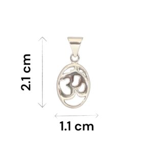Dimensions of Pure Silver Om Pendant