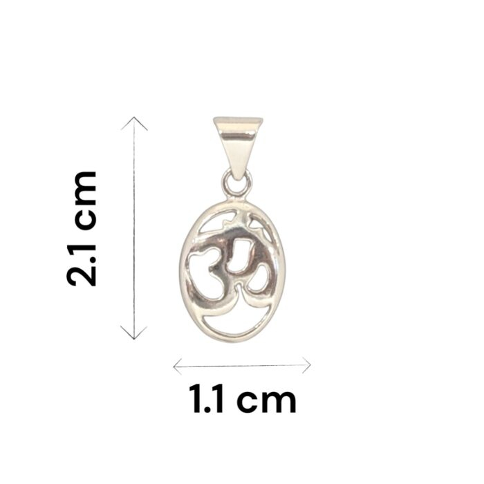 Dimensions of Pure Silver Om Pendant