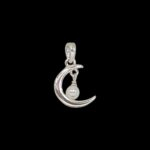 925 Sterling Silver Half Moon with pearl Pendant
