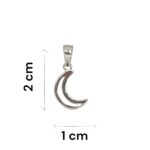 Dimensions of the 925 Sterling Silver Half Moon Pendant