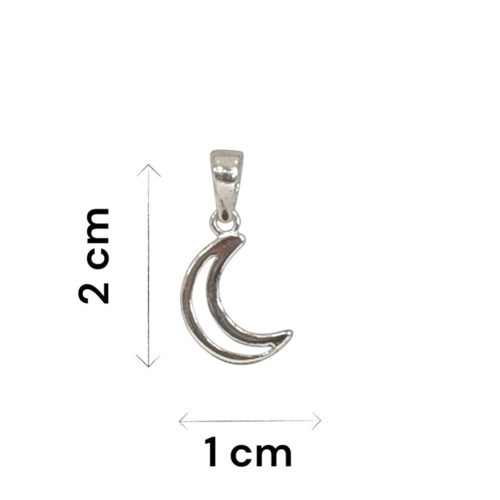 Dimensions of the 925 Sterling Silver Half Moon Pendant