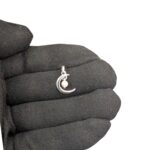 925 Sterling Silver Half Moon with pearl Pendant - Image 3