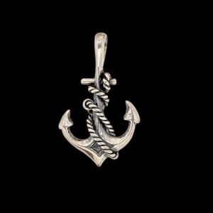 925 Sterling Silver Nautical Mariner Anchor Charm Pendant - 3.7cm