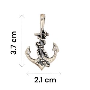 Dimensions of the pure silver anchor pendant