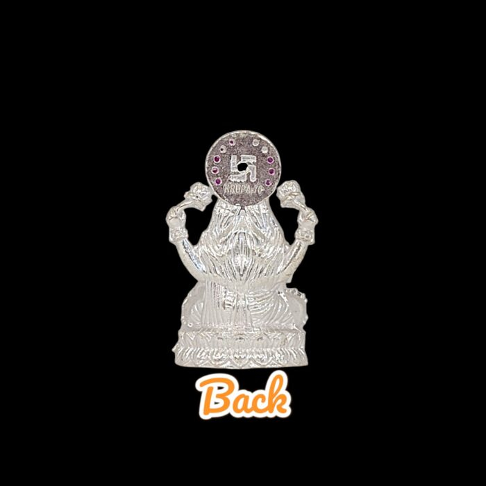 Back view of Pure silver Lakshmi Idol