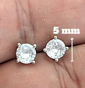 Dimensions of 4 Prong Moissanite Earrings - 5mm Studs | Gift for her