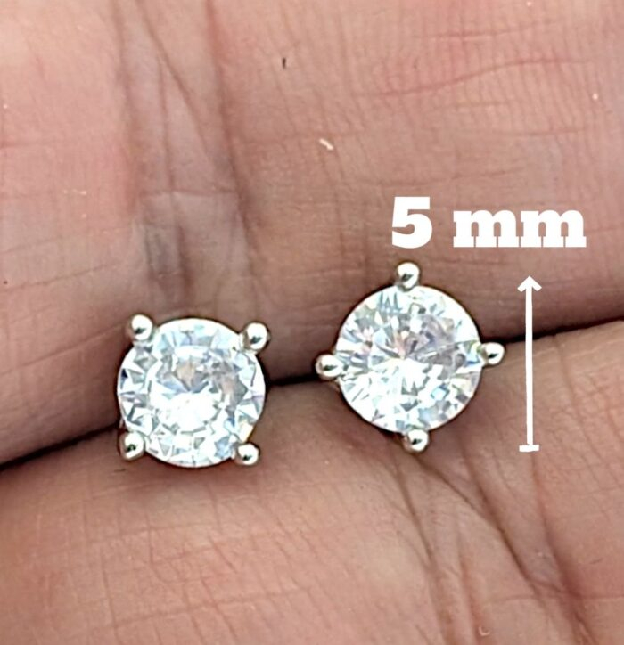 Dimensions of 4 Prong Moissanite Earrings - 5mm Studs | Gift for her