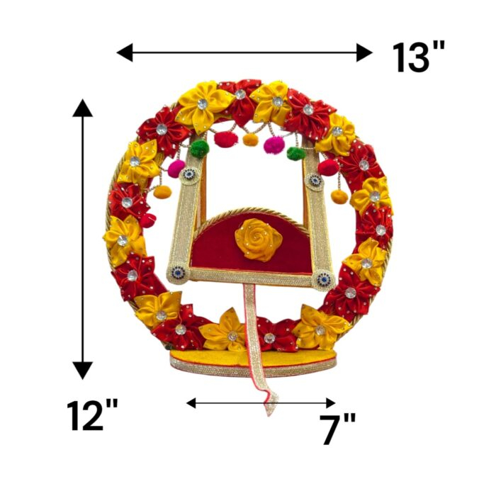 Handmade Laddu Gopal Jhula-Flowers | 12 inch - Image 3