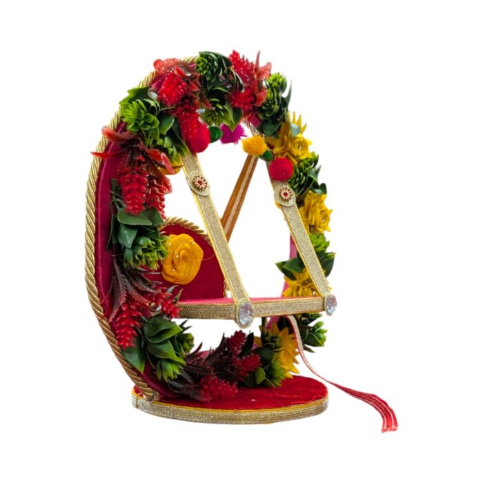 Handmade Laddu Gopal Jhula-Flowers | 12 inch - Image 2