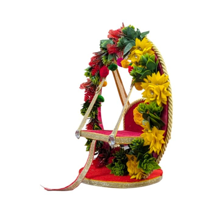 Handmade Laddu Gopal Jhula-Flowers | 12 inch - Image 4