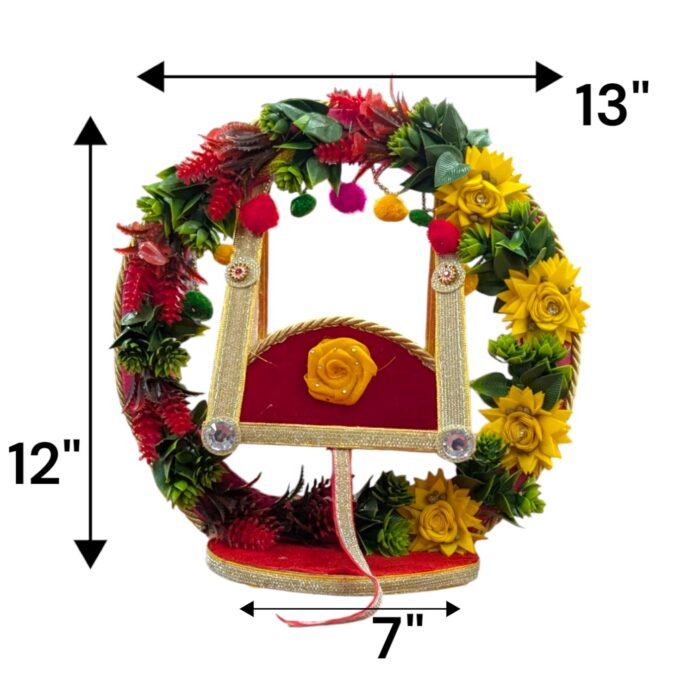Handmade Laddu Gopal Jhula-Flowers | 12 inch - Image 3