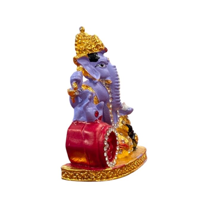 Car Dashboard Ganesha Idol - Singhasan - Purple - Image 5
