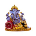 Car Dashboard Ganesha Idol - Singhasan - Purple - Image 4