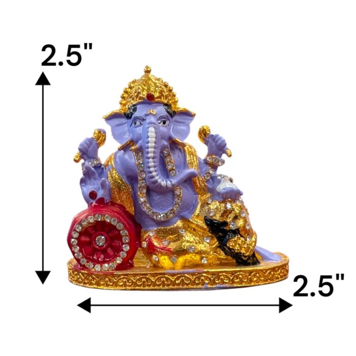 Car Dashboard Ganesha Idol - Singhasan - Purple - Image 2