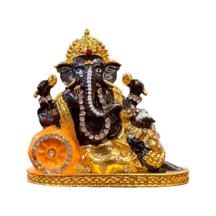 Car Dashboard Ganesha Idol - Singhasan - Brown - Image 4
