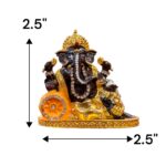 Car Dashboard Ganesha Idol - Singhasan - Brown - Image 2