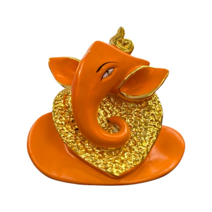 Orange Ganesha face - Car dashboard Idol - Image 4