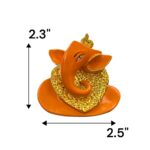 Orange Ganesha face - Car dashboard Idol - Image 2