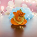 Orange Ganesha face - Car dashboard Idol