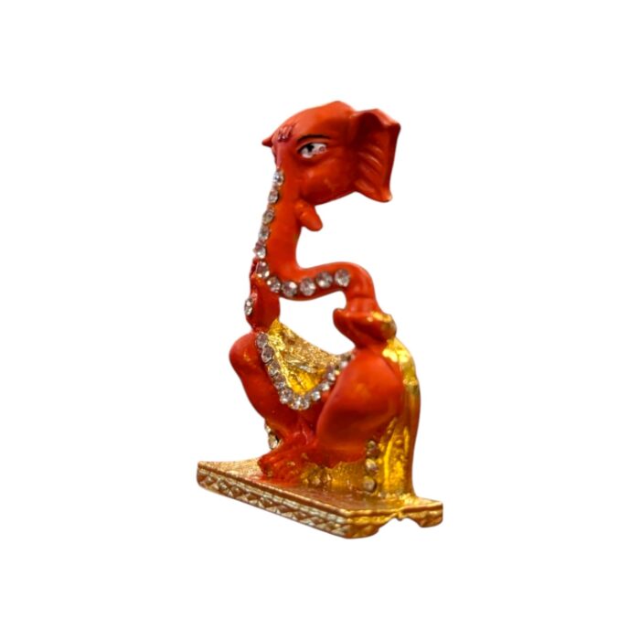 Torsoless Orange Ganesha Statue - Taklu - Image 4