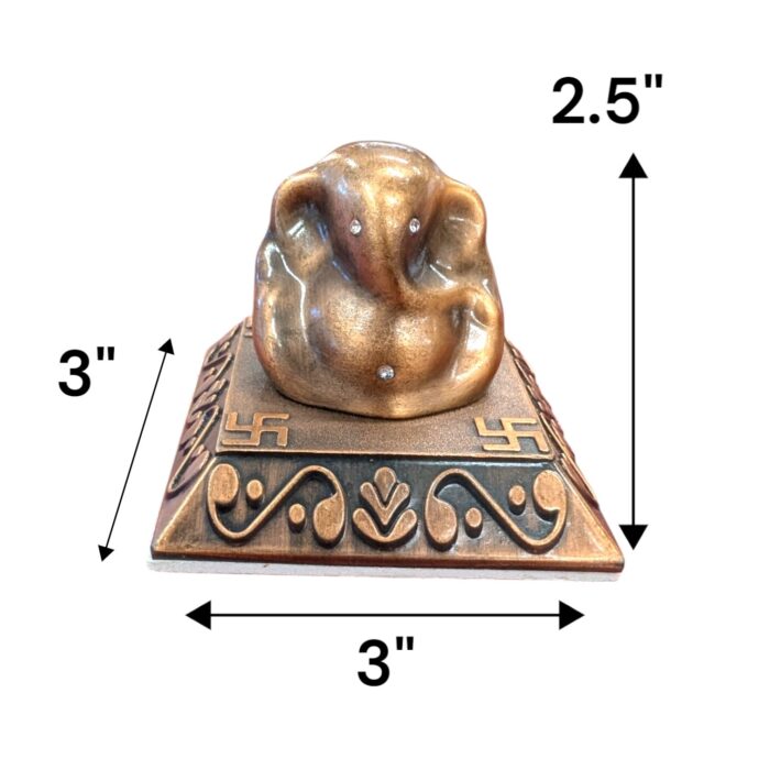 Copper plated Ganesha for car dashboard decorative showpiece - Image 2