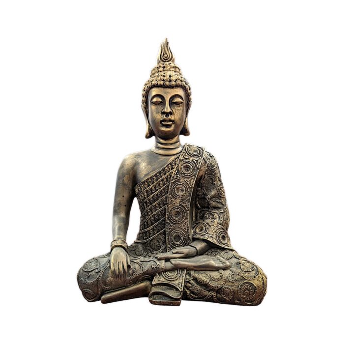 Meditating Buddha Statue Golden Black