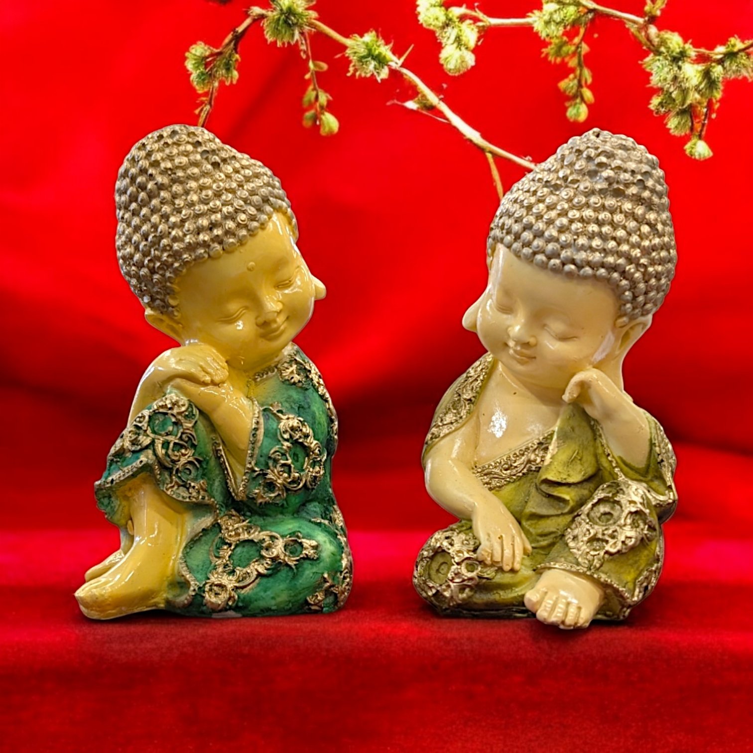 Baby Buddha Statue set - Color | Set of 2